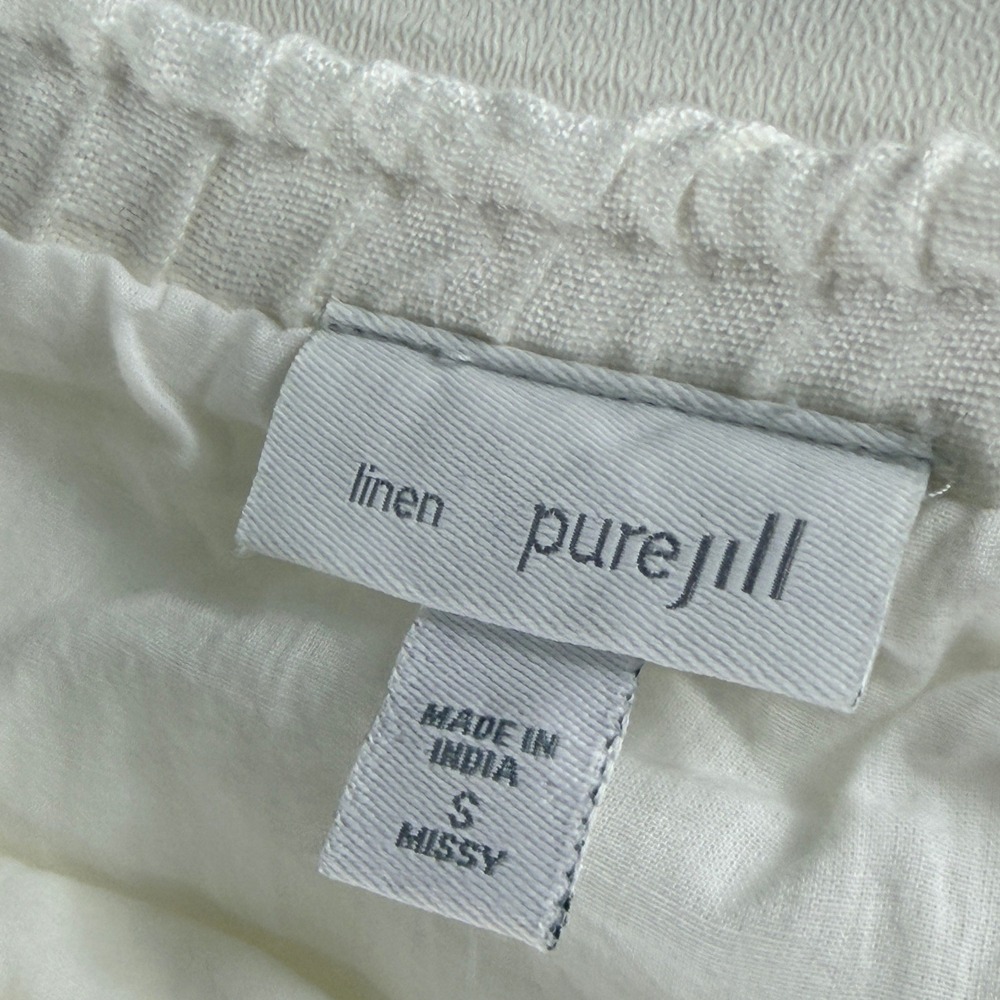 J. Jill Pure Jill White 100% Linen Midi Skirt Size Small Side Slit Lined NWT - Picture 8 of 9